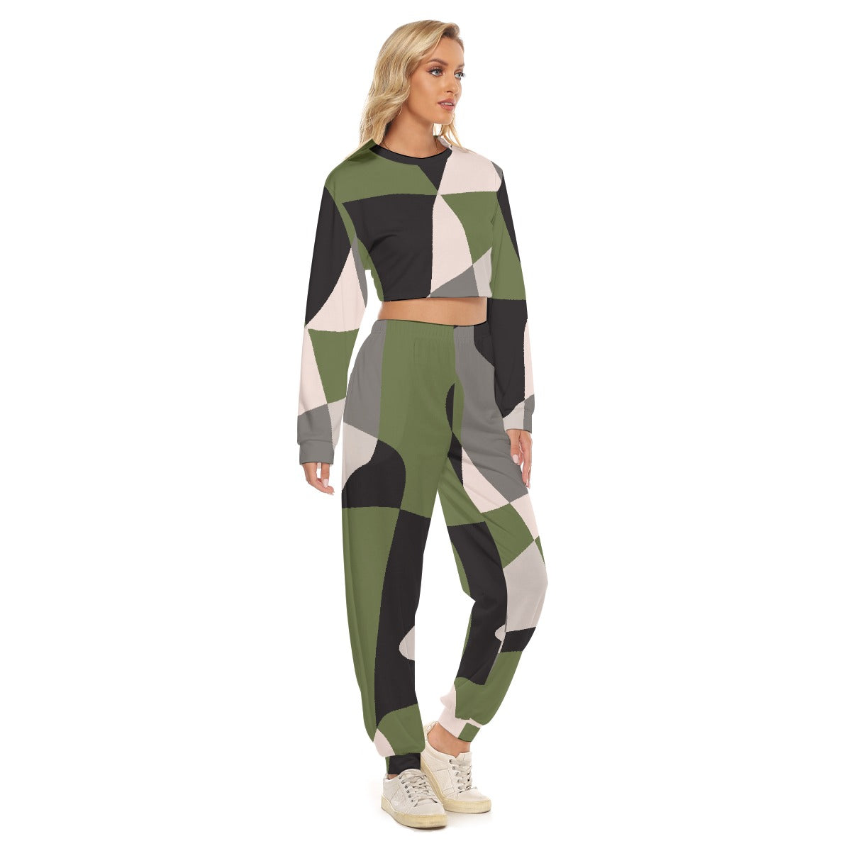 Women's Crop Sweatshirt Suit