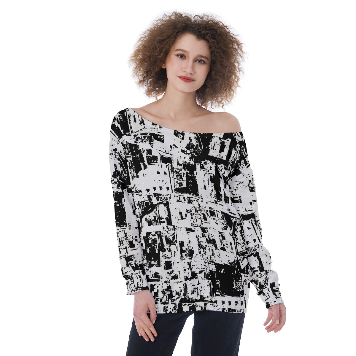 Oversized Women's Off-Shoulder Sweatshirt