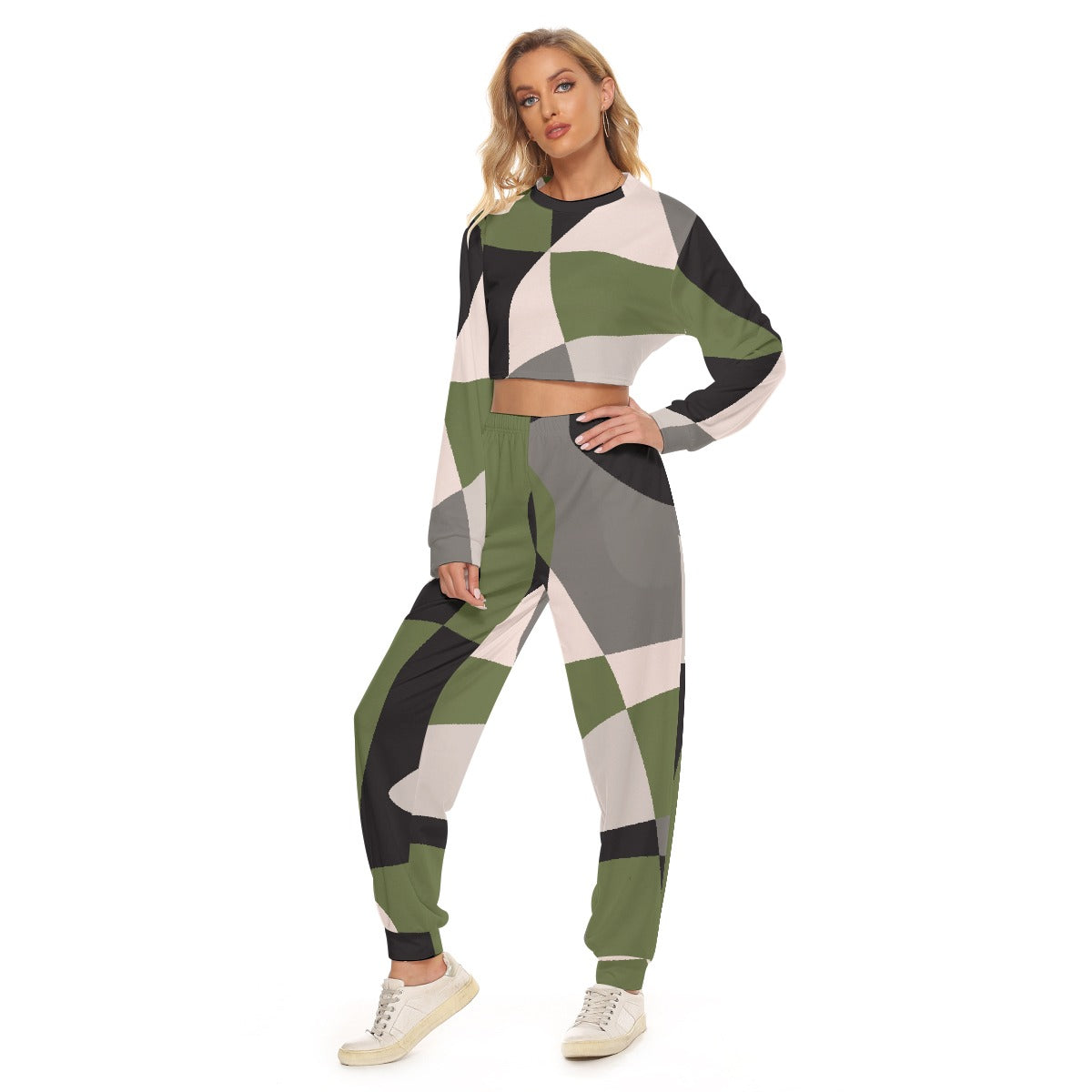 Women's Crop Sweatshirt Suit