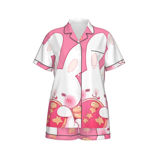 Silk Pajama Set With Short Sleeve