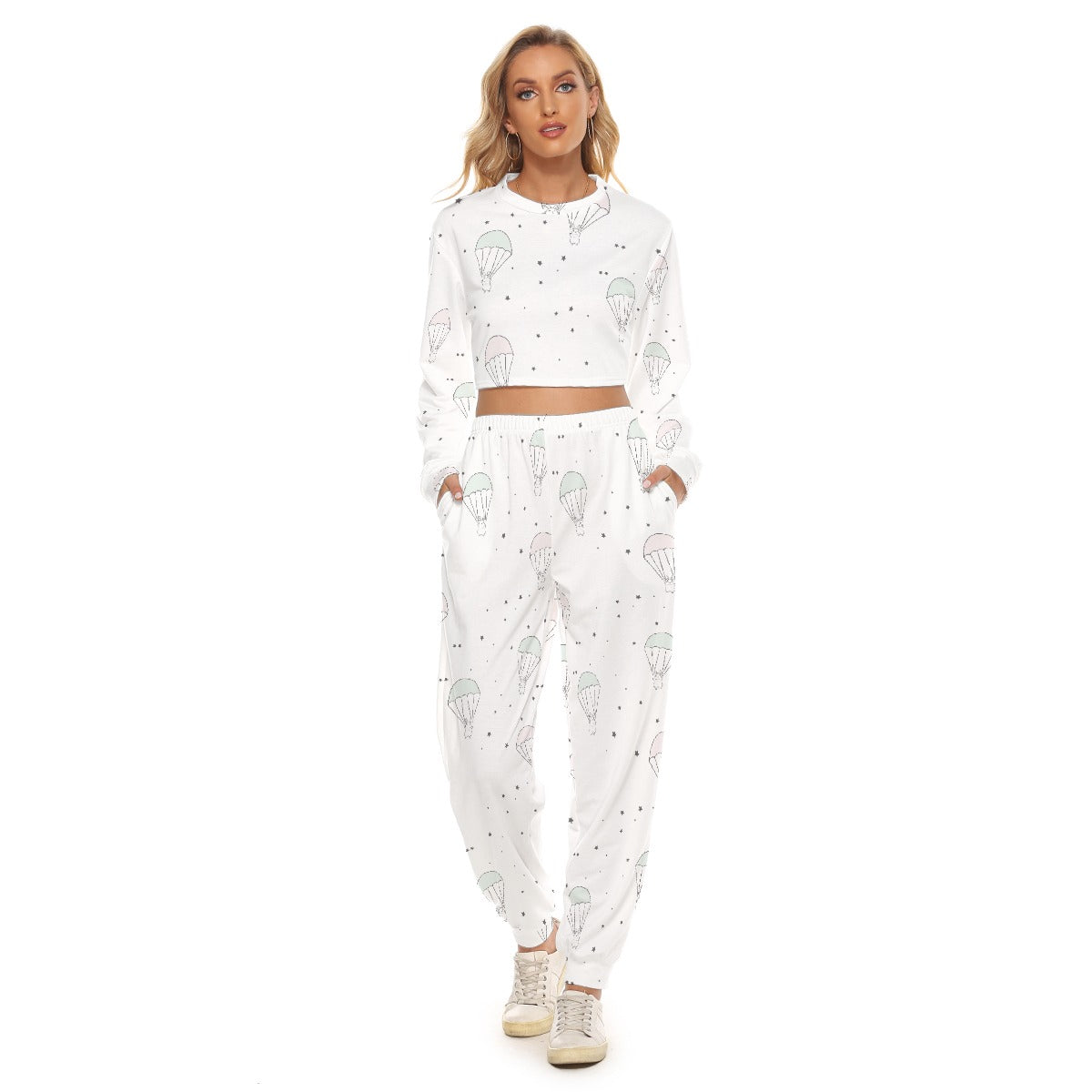 Women's Crop Sweatshirt Suit