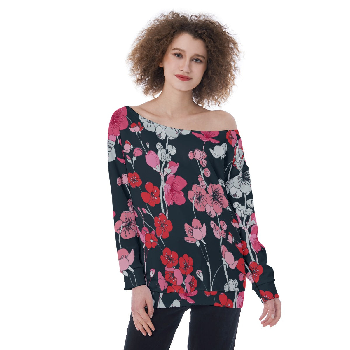 Oversized Women's Off-Shoulder Sweatshirt