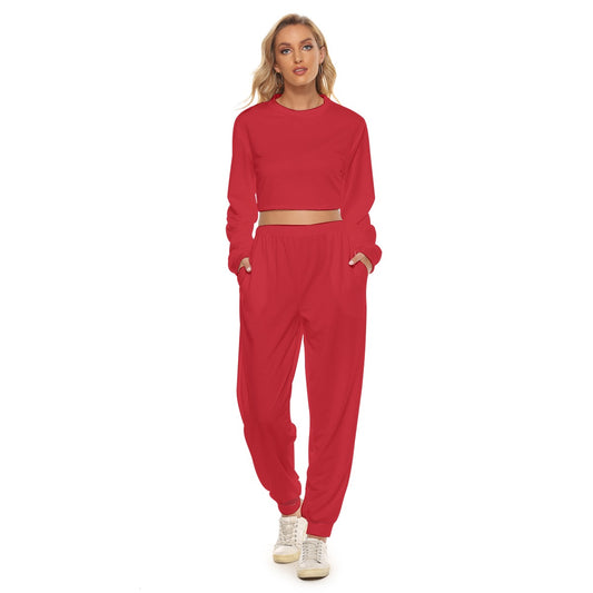 Women's Crop Sweatshirt Suit