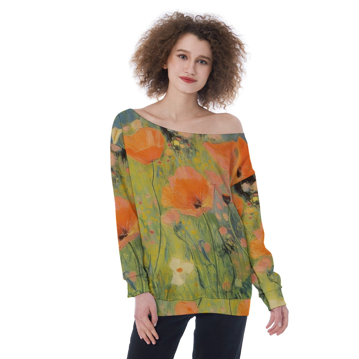 Oversized Women's Off-Shoulder Sweatshirt