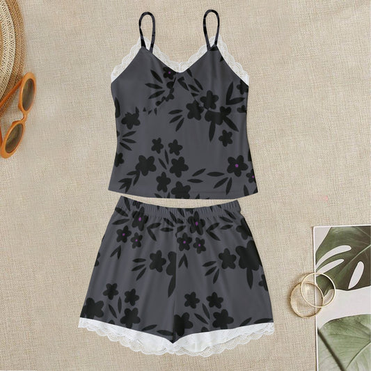 Women's Cami Home Suit With Lace Edge