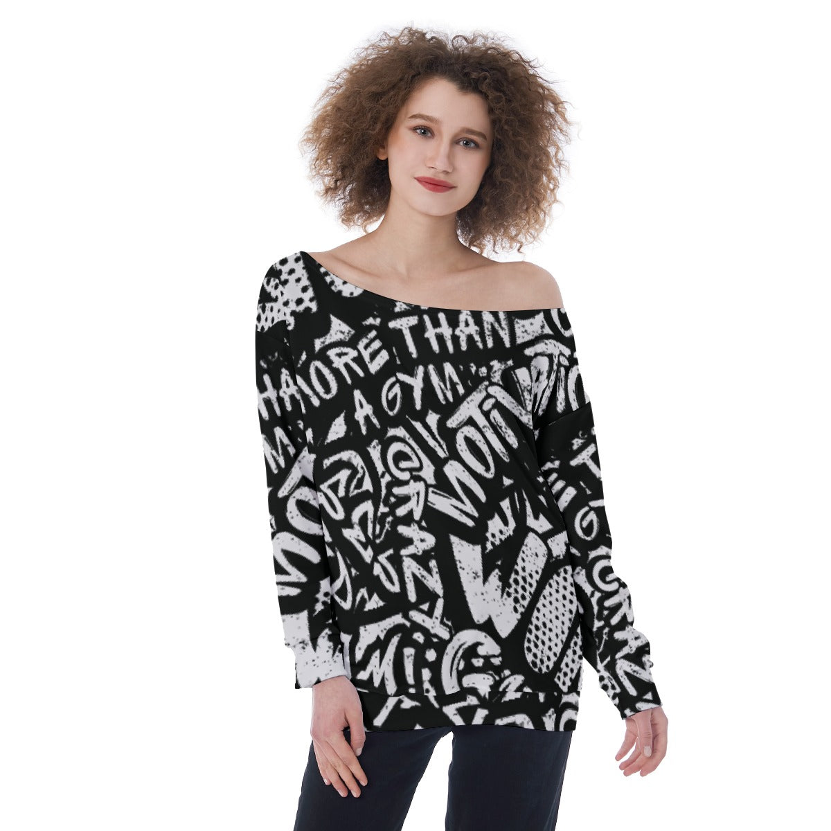 Oversized Women's Off-Shoulder Sweatshirt