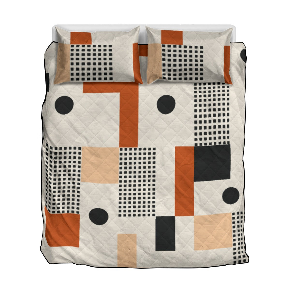 Quilt & Pillow Cases With  Edge-wrapping Strips