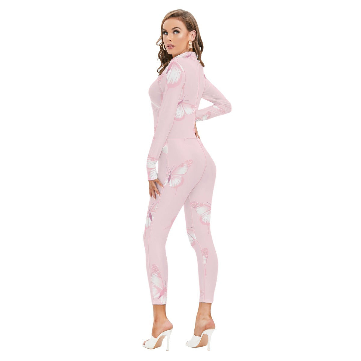 Women's Long-sleeved High-neck Jumpsuit With Zipper