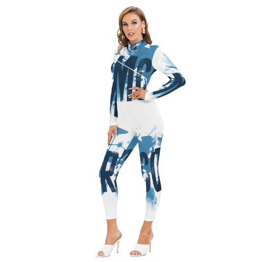 Women's Long-sleeved High-neck Jumpsuit With Zipper