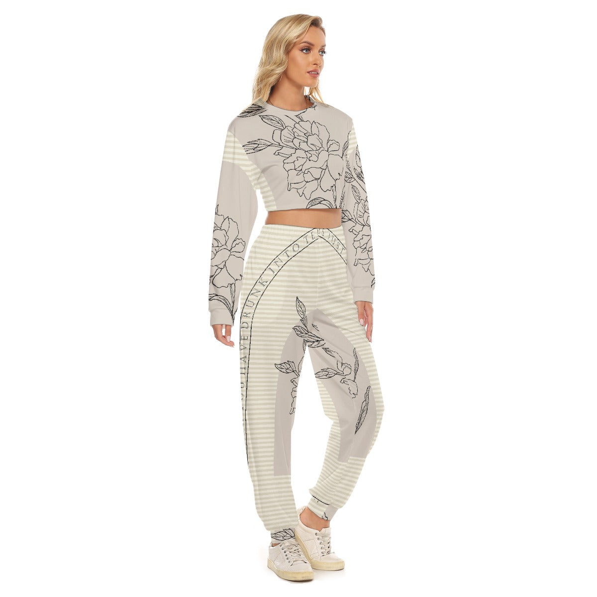 Women's Crop Sweatshirt Suit