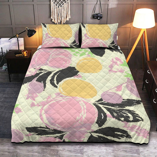 Quilt & Pillow Cases With  Edge-wrapping Strips