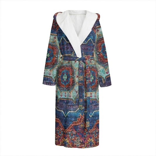 Unisex Flannel Hooded bathrobe