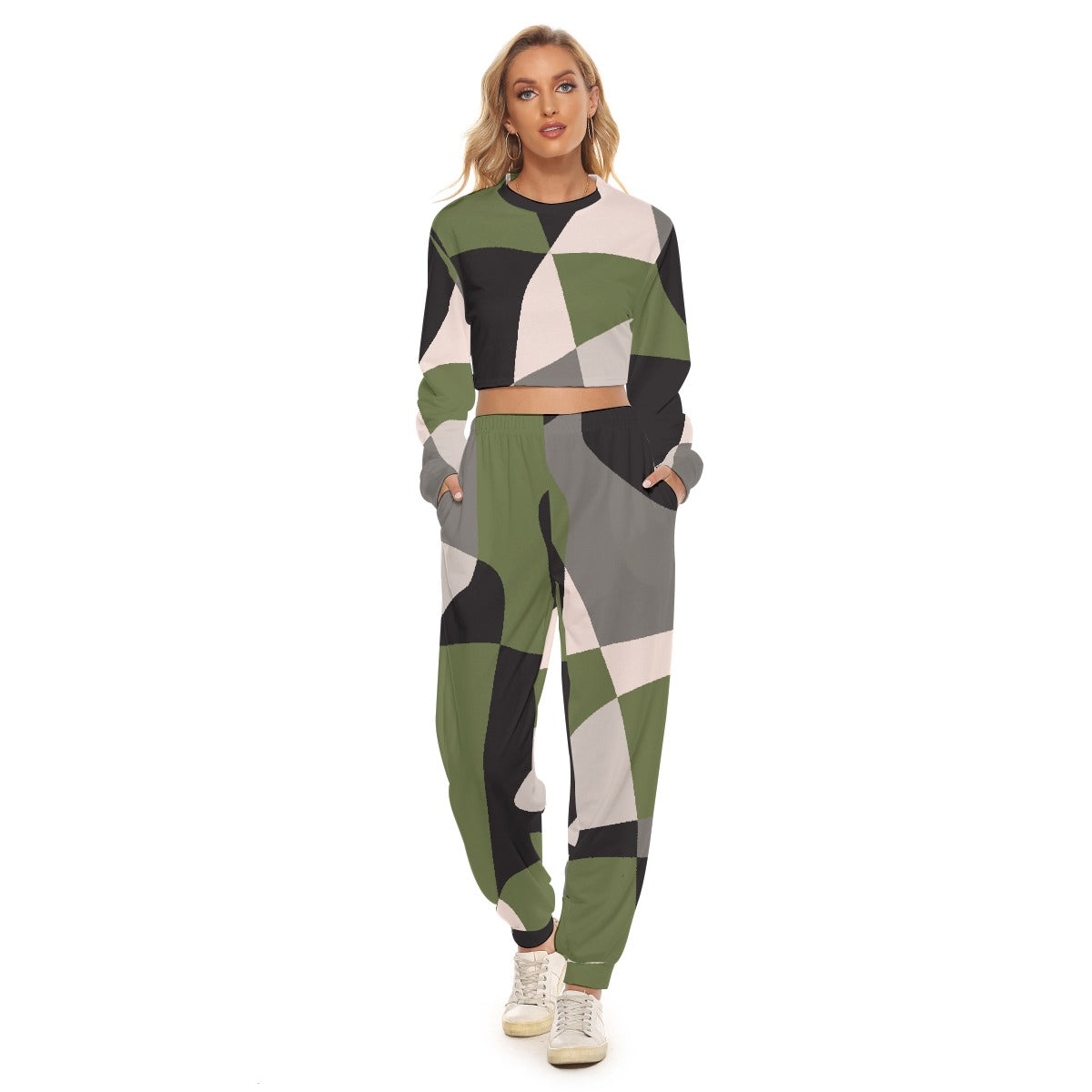 Women's Crop Sweatshirt Suit