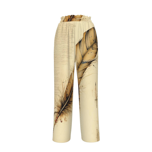 Faux Silk Wide-Leg Pants