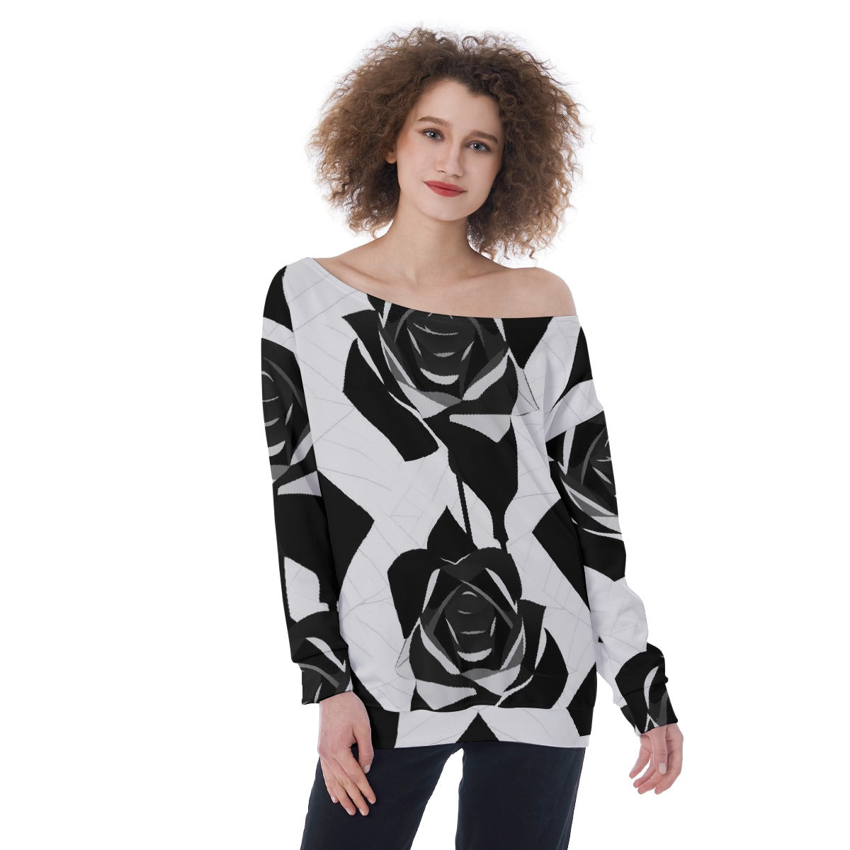 Oversized Women's Off-Shoulder Sweatshirt