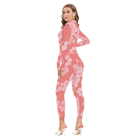 Women's Long-sleeved High-neck Jumpsuit With Zipper