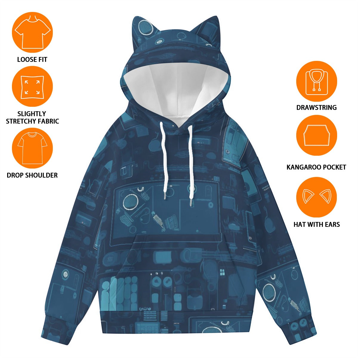 Women’s Hoodie With Decorative Ears