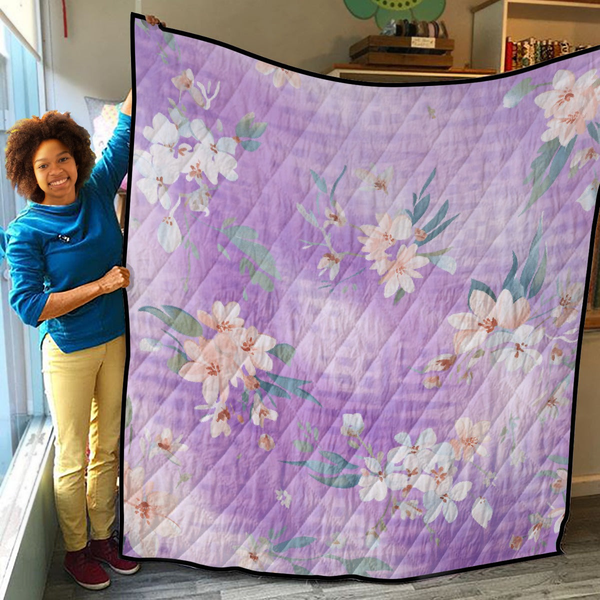 Lightweight & Breathable Quilt With Edge-wrapping Strips