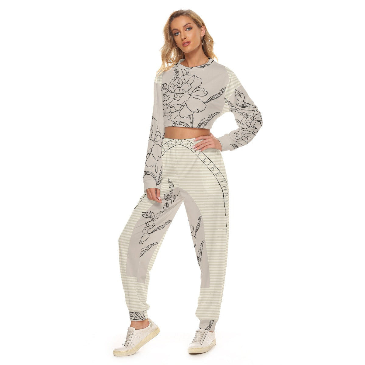 Women's Crop Sweatshirt Suit