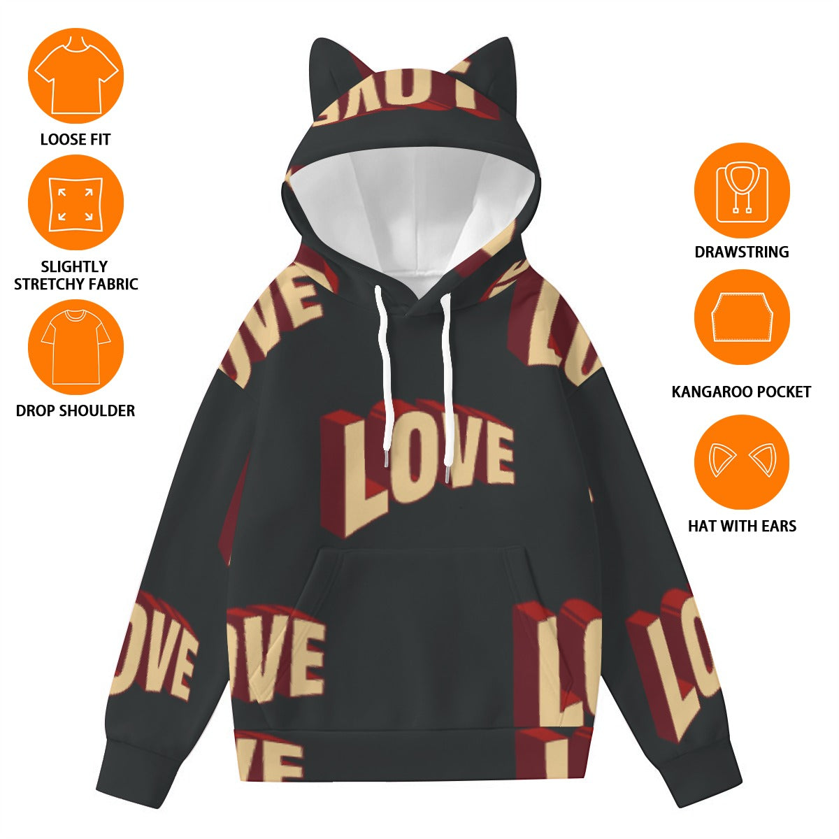 Women’s Hoodie With Decorative Ears