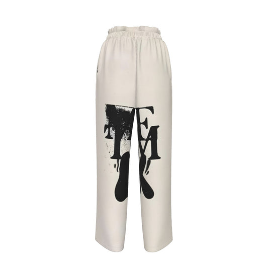 Faux Silk Wide-Leg Pants