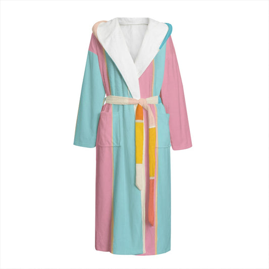 Unisex Flannel Hooded bathrobe