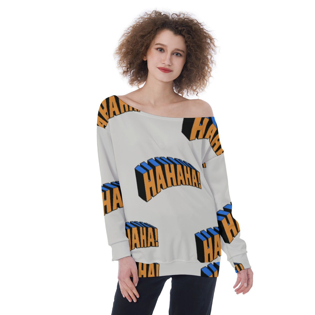 Oversized Women's Off-Shoulder Sweatshirt