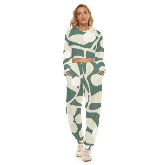 Women's Crop Sweatshirt Suit