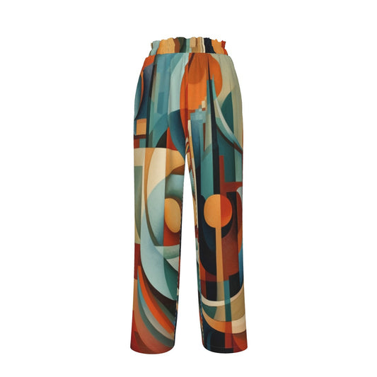 Faux Silk Wide-Leg Pants