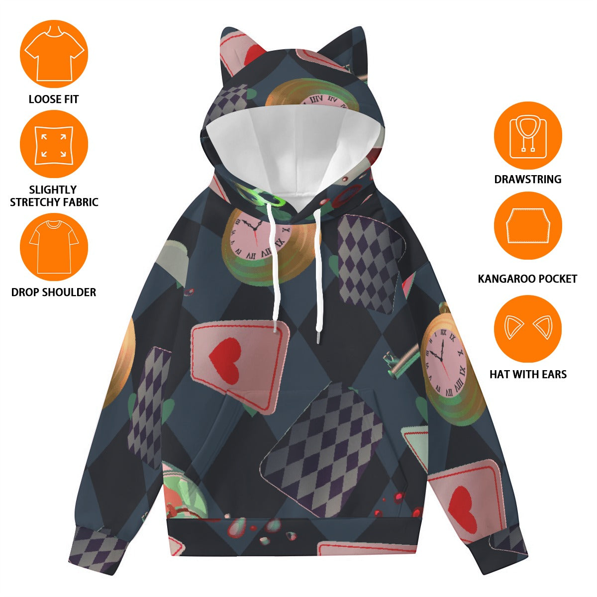 Women’s Hoodie With Decorative Ears