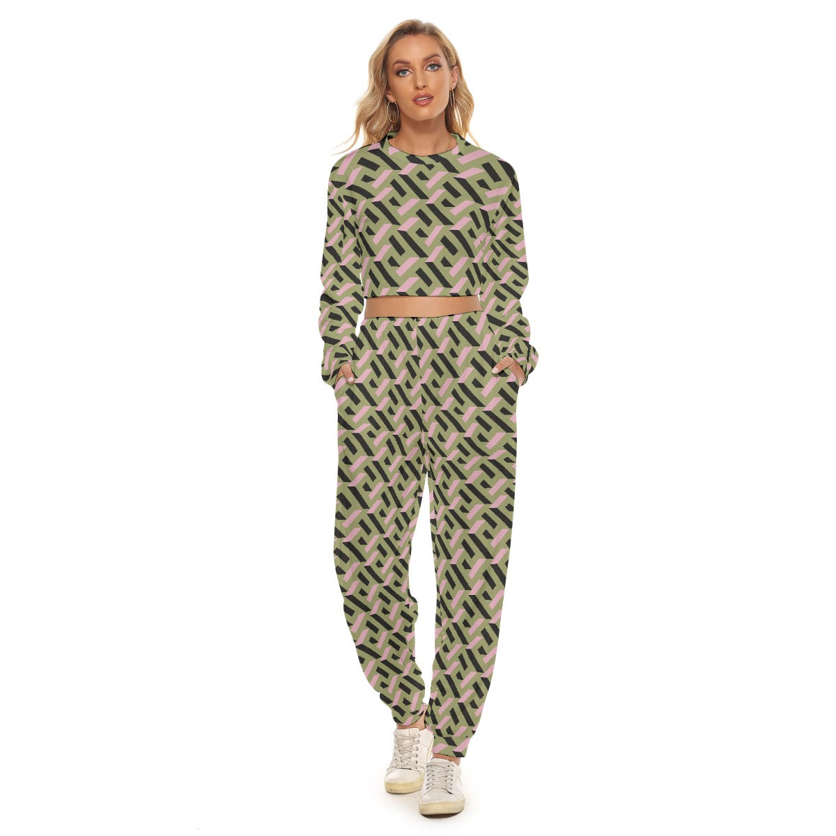 Women's Crop Sweatshirt Suit