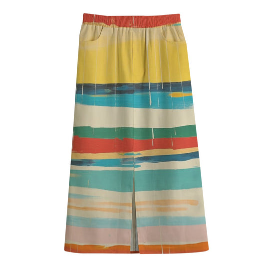 Women's Front Mid-slit Skirt | 245GSM Cotton