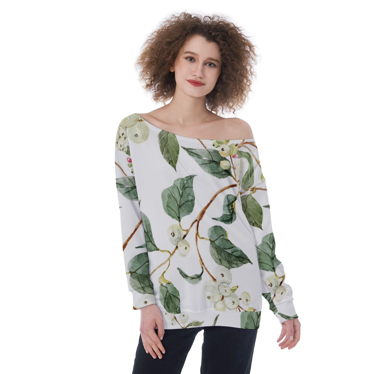 Oversized Women's Off-Shoulder Sweatshirt