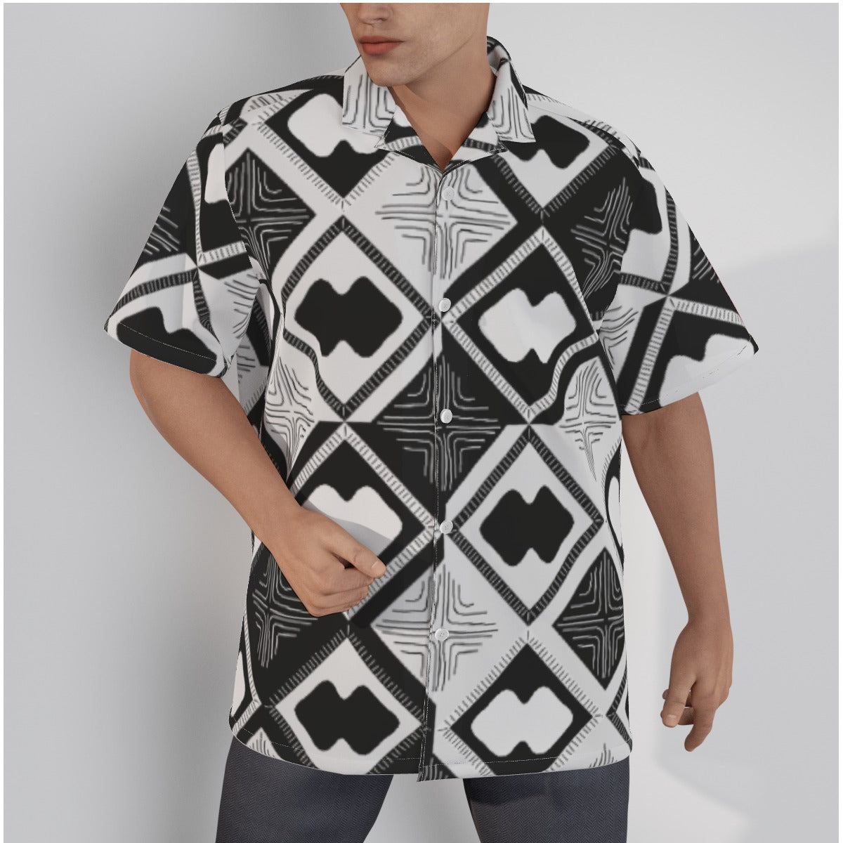 Hawaiian Shirt With Button Closure