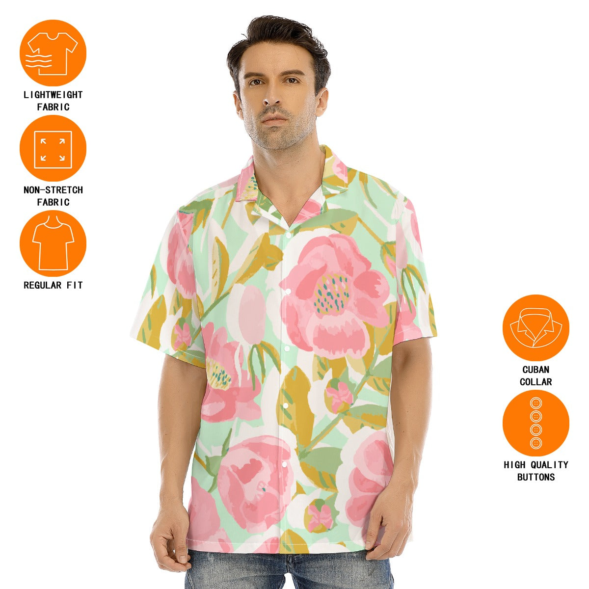 Hawaiian Shirt With Button Closure