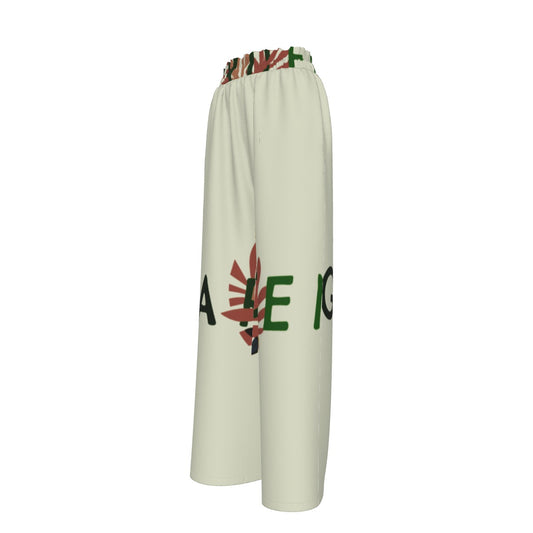 Faux Silk Wide-Leg Pants