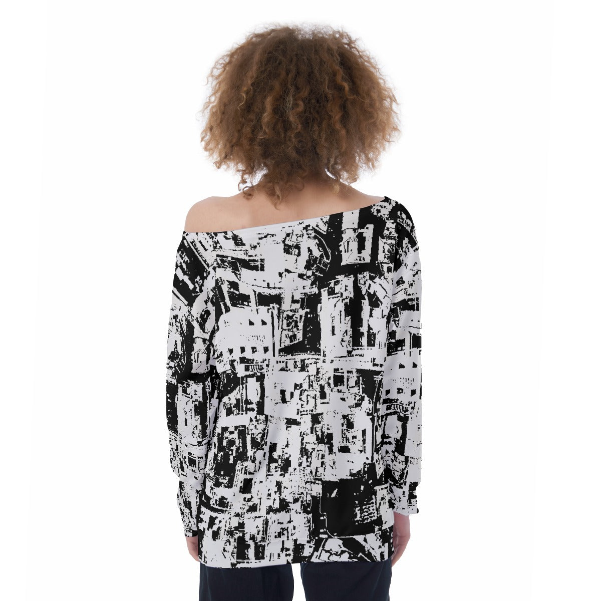 Oversized Women's Off-Shoulder Sweatshirt